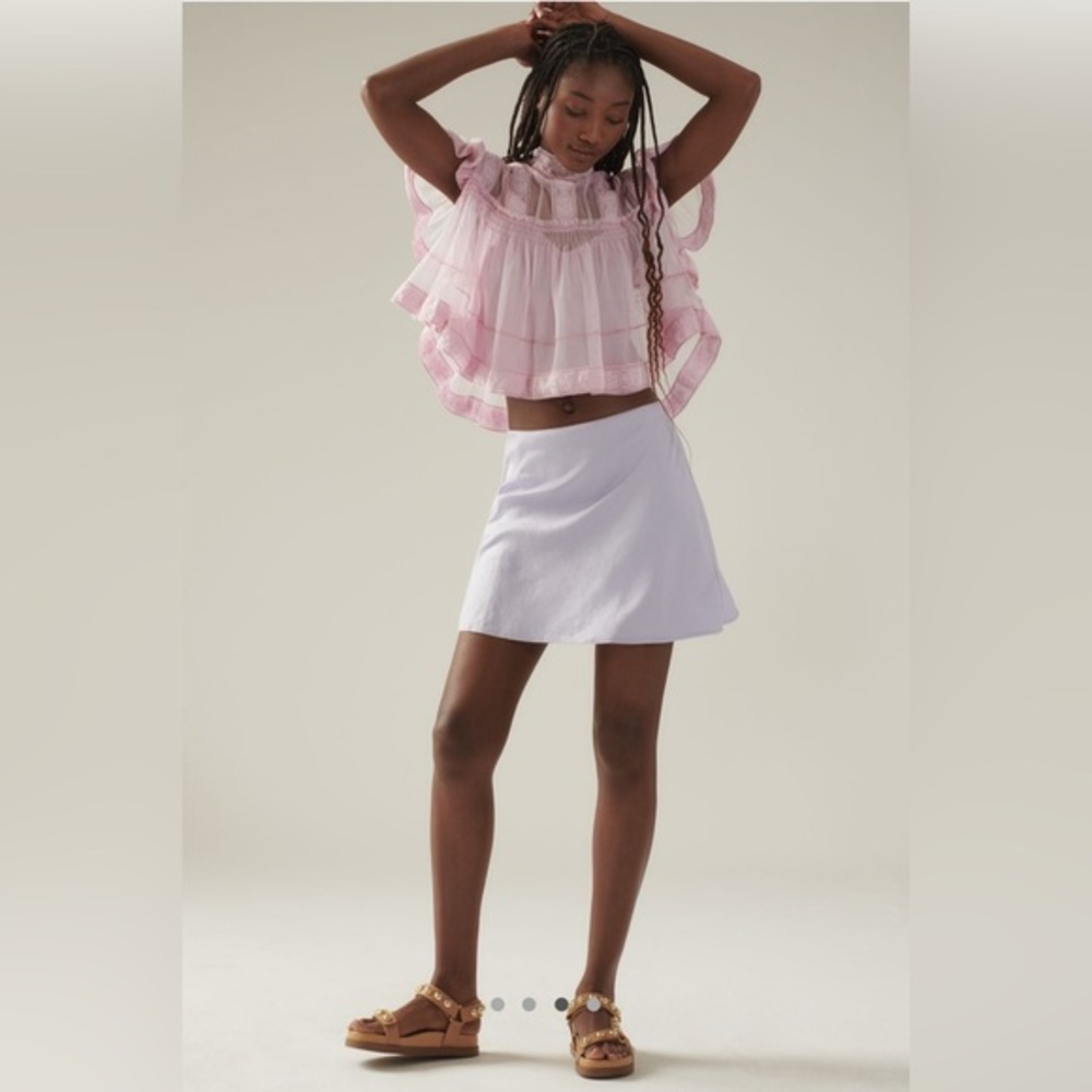 NWT The Tilda Mini Slip Skirt: Linen Edition by Anthropologie | XS - Picture 3 of 9